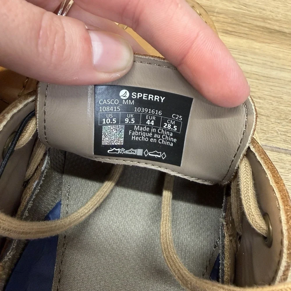 Sperry Casco 2-Eye Boat Shoe Leather Loafer Brown Mens Size 11 US Driving Shoe